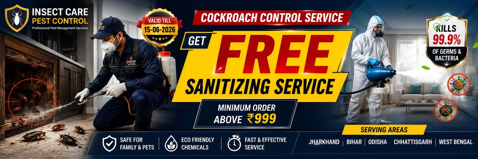 Best Cockroach Control Near Me Ranchi - Insect care pest control near me Ranchi jharkhand